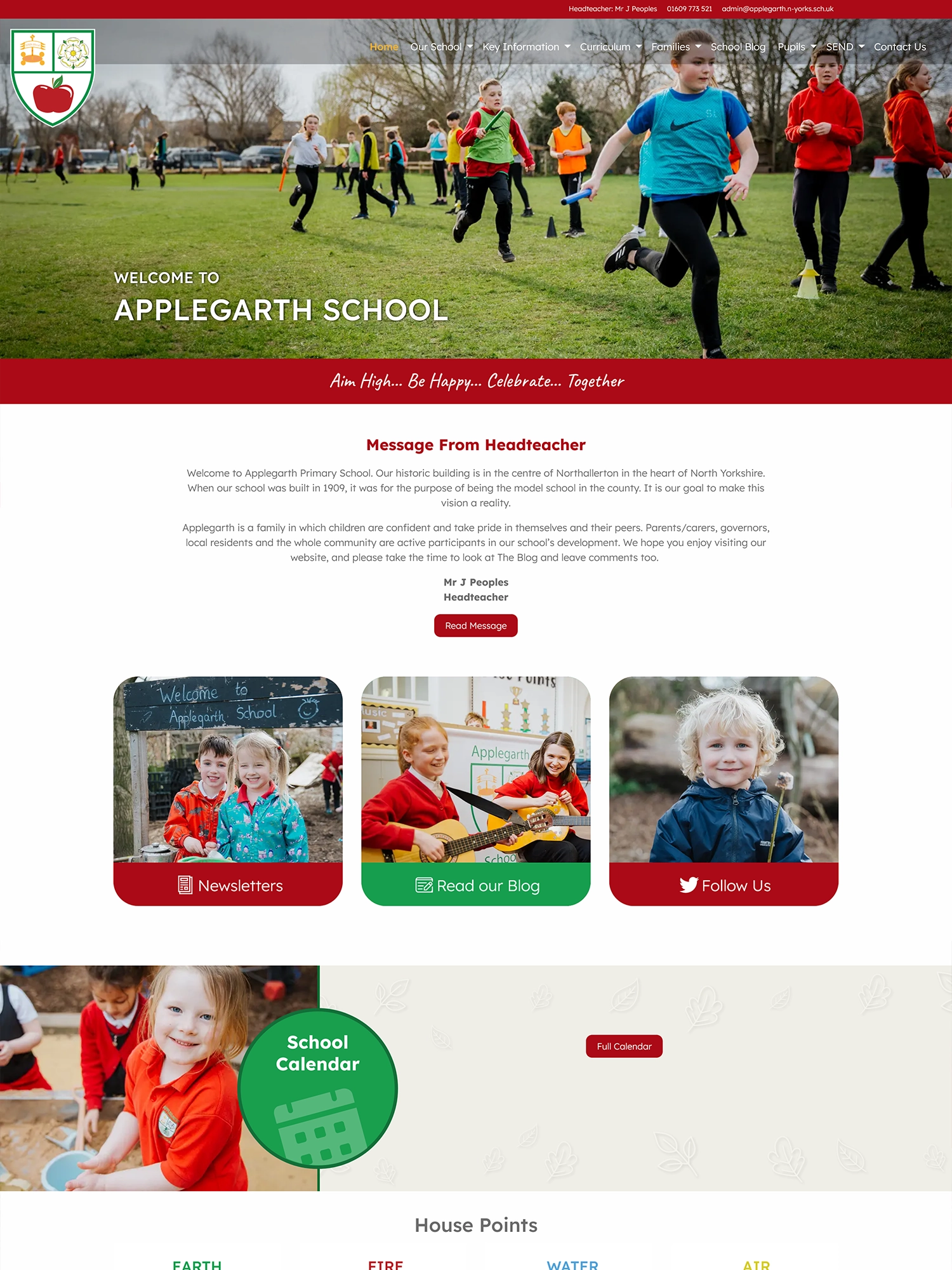 APPLEGARTH SCHOOL - Website design