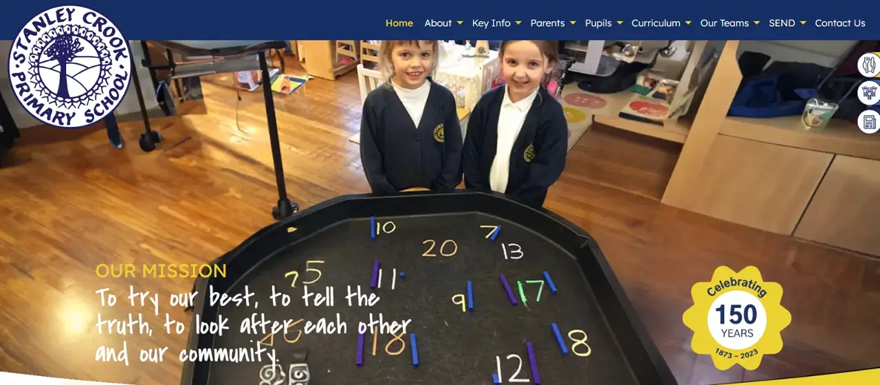 Stanley Crook Primary School - Website design