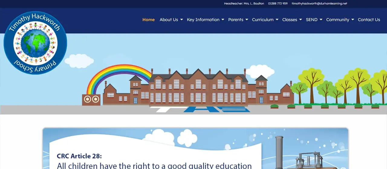 Timothy Hackworth Primary School - Website design